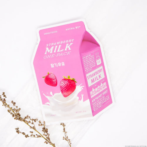 Milk One-Pack Facemask #Strawberry Milk