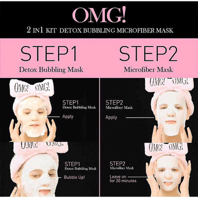 OMG! 2 in 1 KIT Detox Bubbling Microfiber Mask