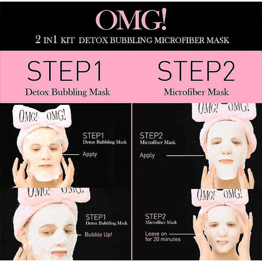 OMG! 2 in 1 KIT Detox Bubbling Microfiber Mask