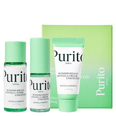 PURITO SEOUL - Wonder Releaf Centella Mini Kit UnscentedPSerum+Toner+ Cream