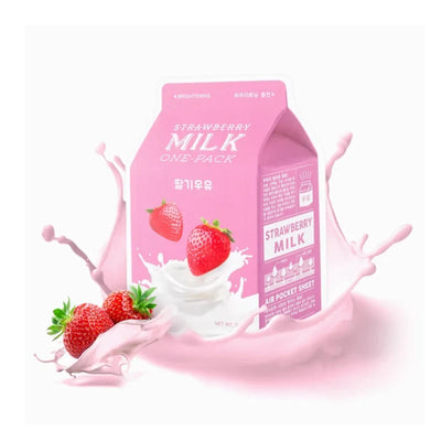 Milk One-Pack Facemask #Strawberry Milk